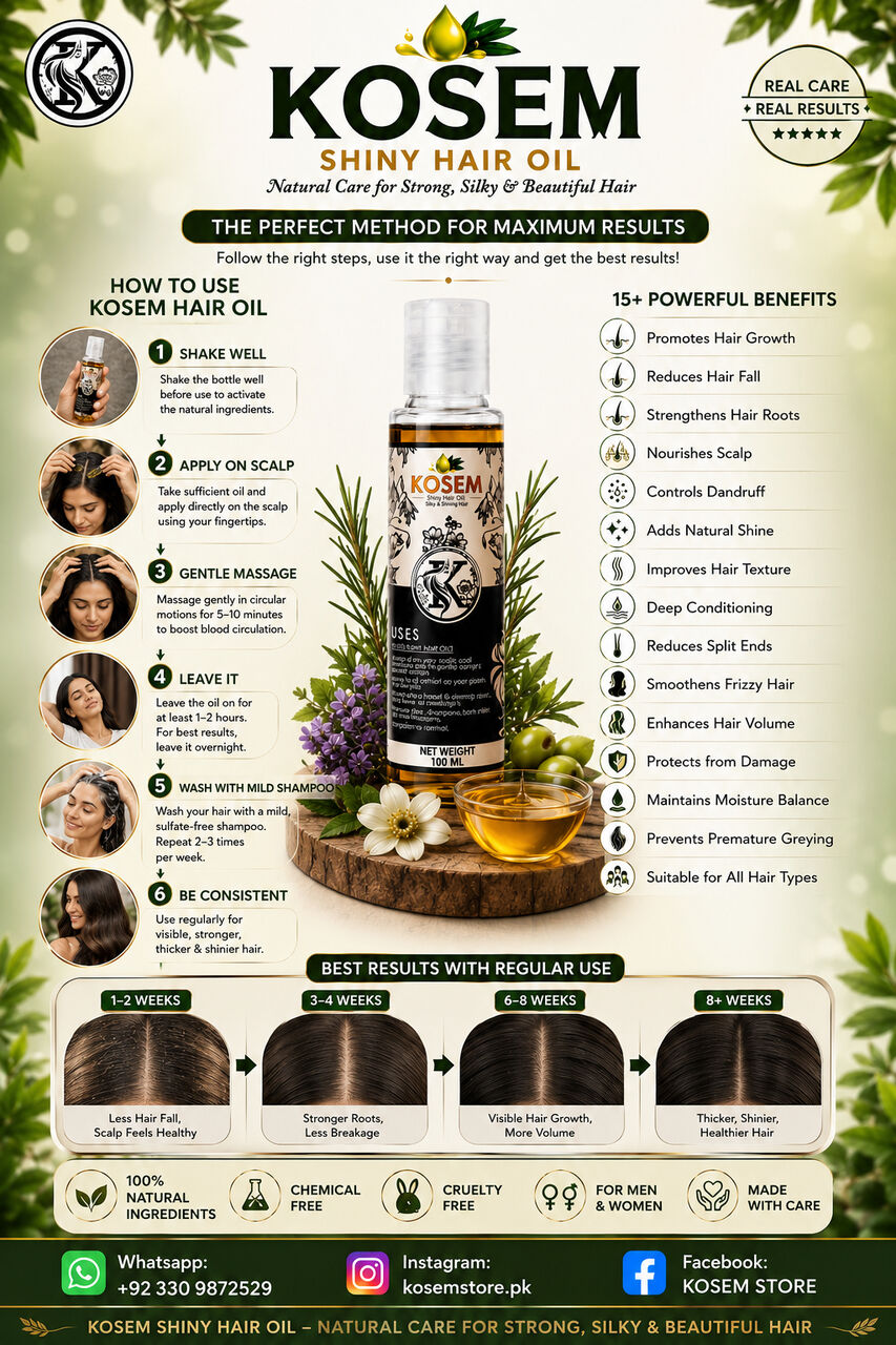 Riyadh, Health & Beauty Items, SAR 1,  KOSEM SHINY HAIR OIL