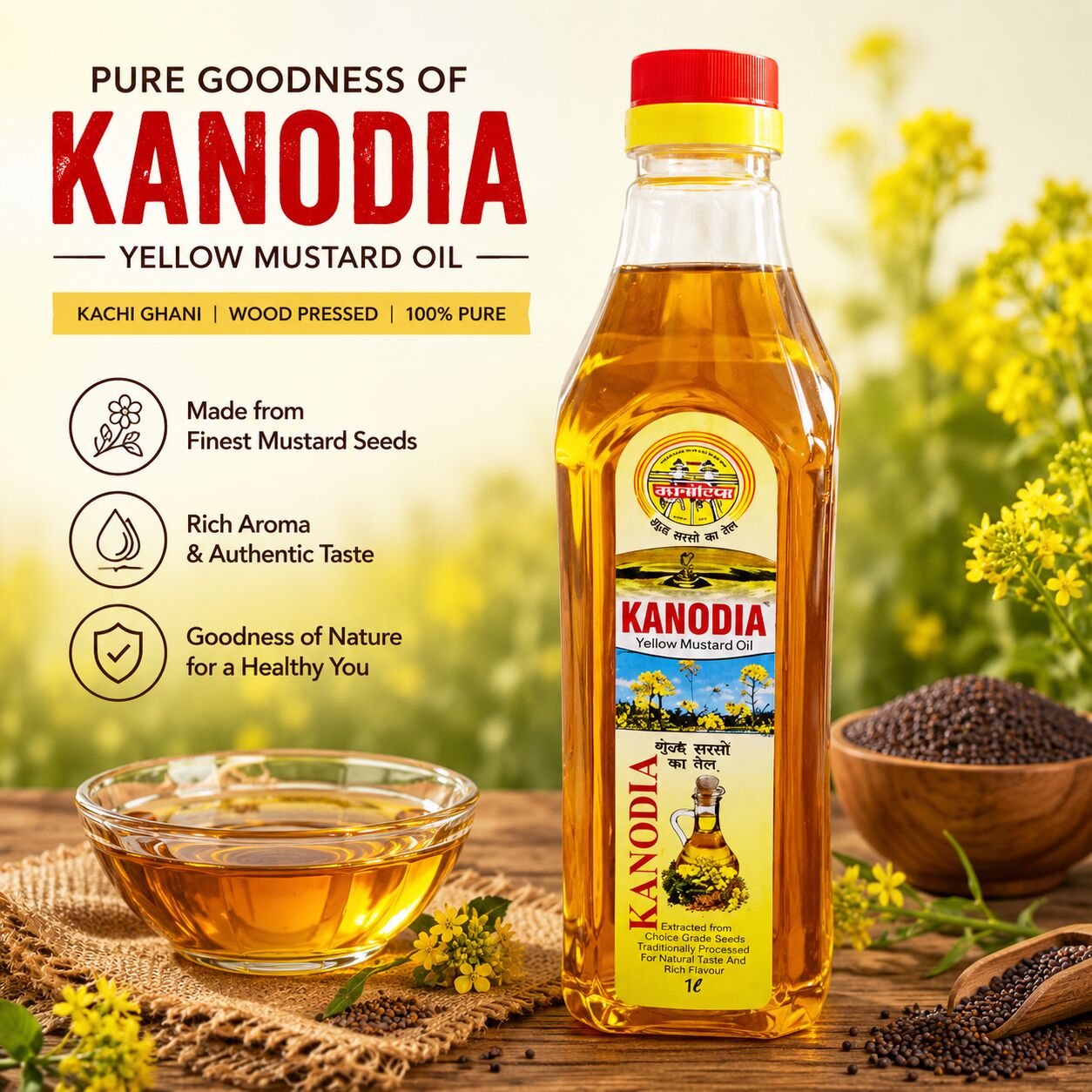 Dwarka, Food, INR 250,  Kanodia Mustard Oil &ndash; Traditional Flavor For Everyday Cooking