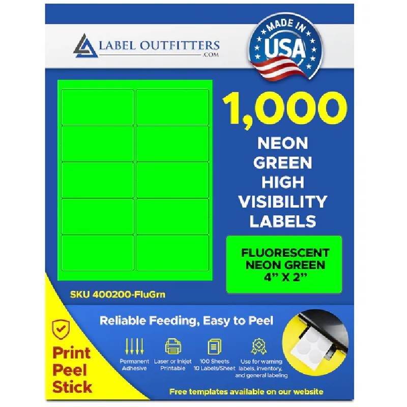 New York, Appliances, USD 21,  Fluorescent Labels | 5 Neon Colors For Laser Printers