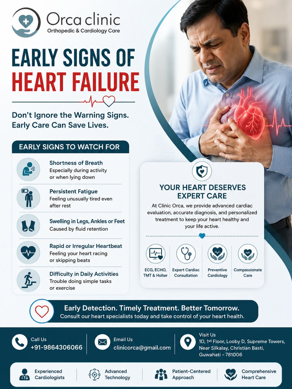 Mumbai, Health, Early Signs Of Heart Failure | Expert Heart Care | Clinic Orca