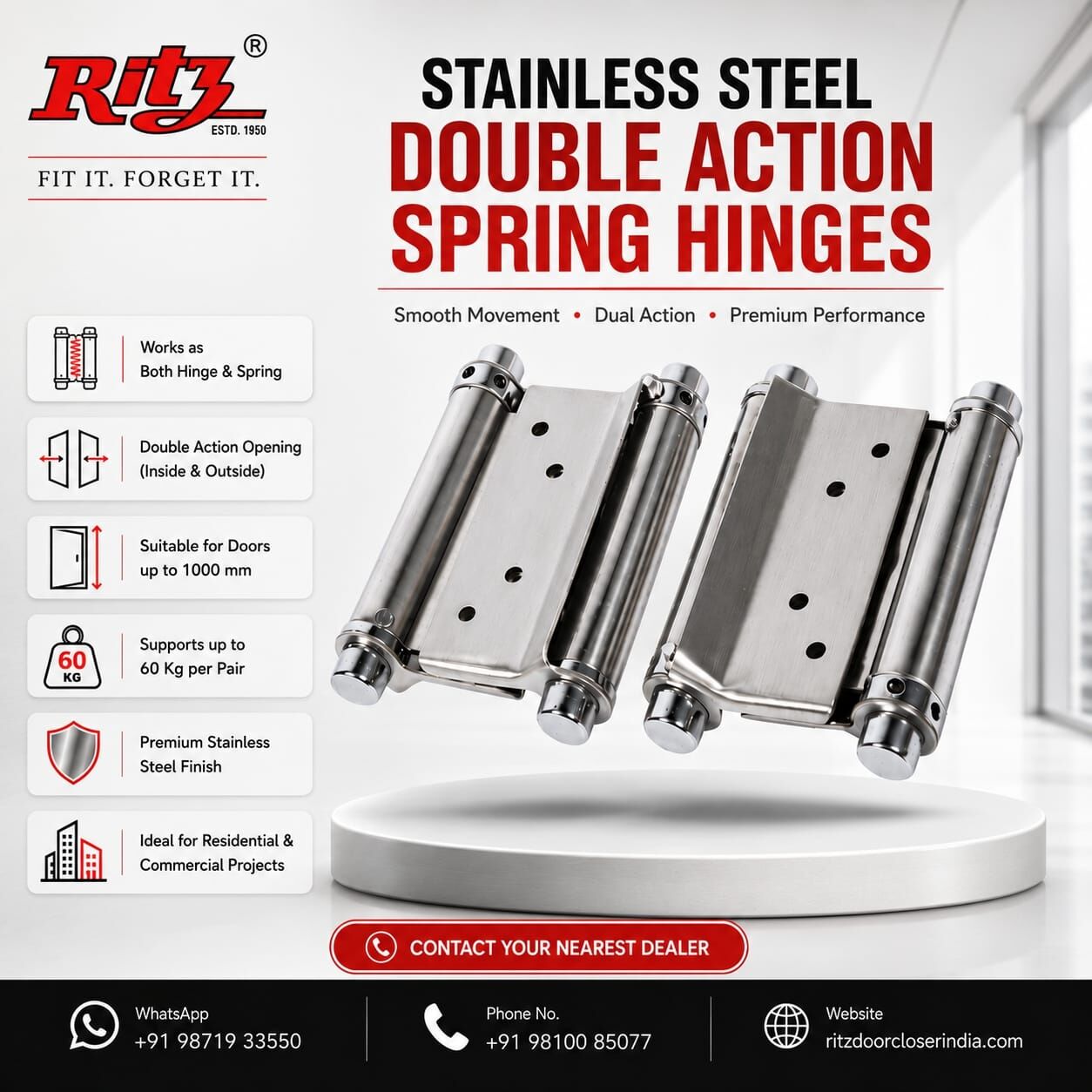 Mumbai, Heavy Equipment, Double Action Spring Hinges