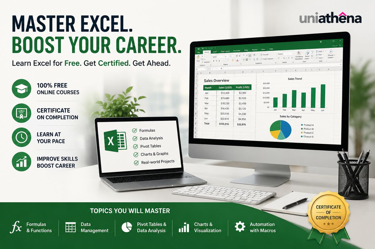 Nairobi, Education, Top Free Excel Courses With Certificate To Boost Your Career In 2026 | UniAthena