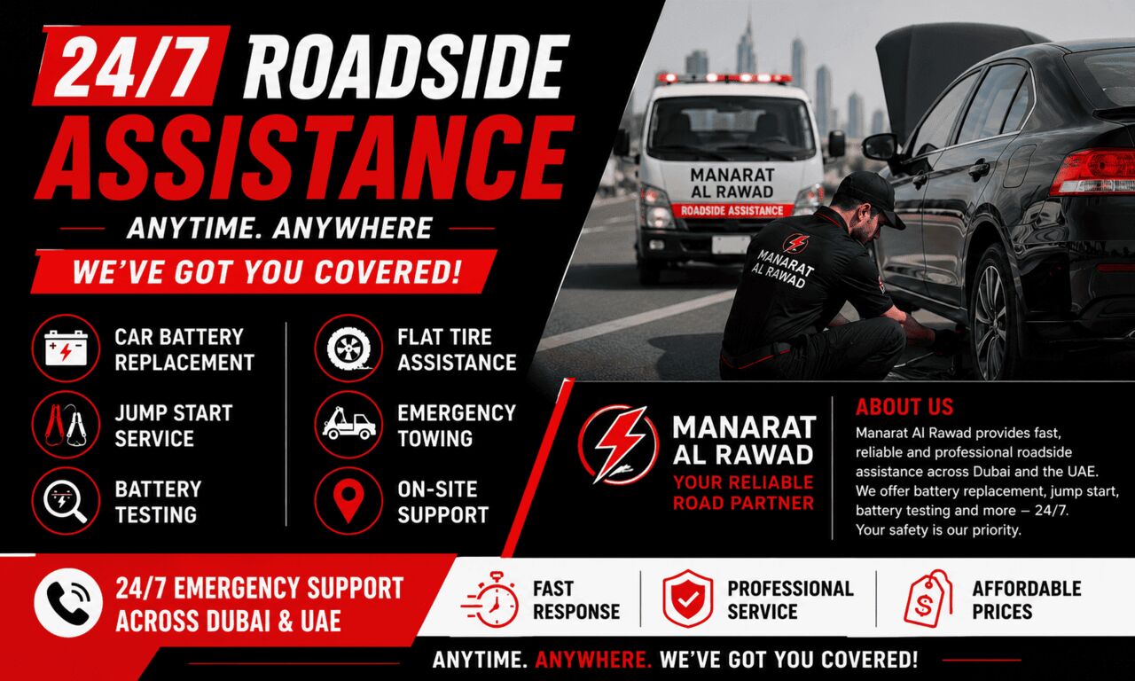 Dubai, Automotive, 24/7 Roadside Assistance In Dubai & UAE | Manarat Al Rawad