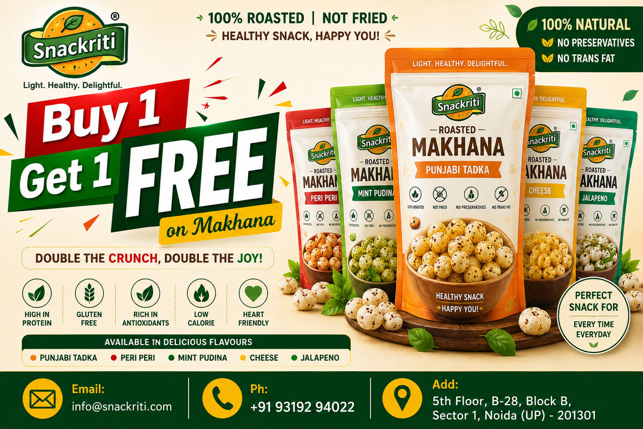 Mumbai, Food, INR 100,  Buy 1 Get 1 FREE On Flavoured Makhana In India
