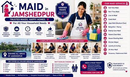 Jharkhand, Business, Maid In Jamshedpur For Complete Household Assistance