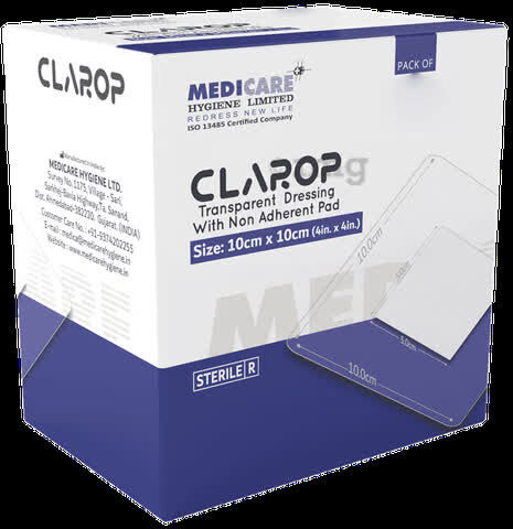 London, Health & Beauty Items, 634,  Clarop Transparent Film Dressing With Non-Adherent Pad 10cm X 30cm Manufacturer