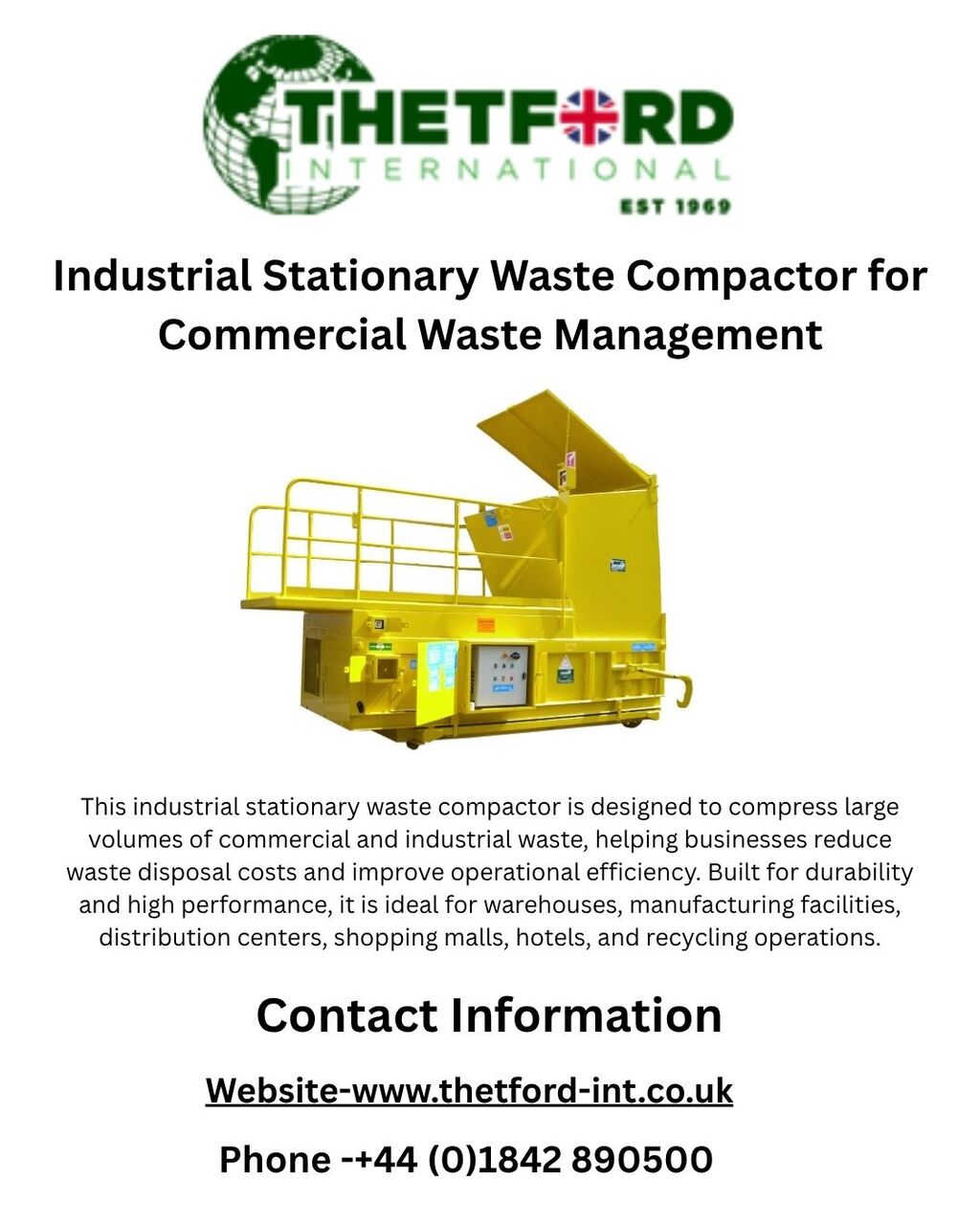London, Business, Stationary Waste Compactor | Thetford International