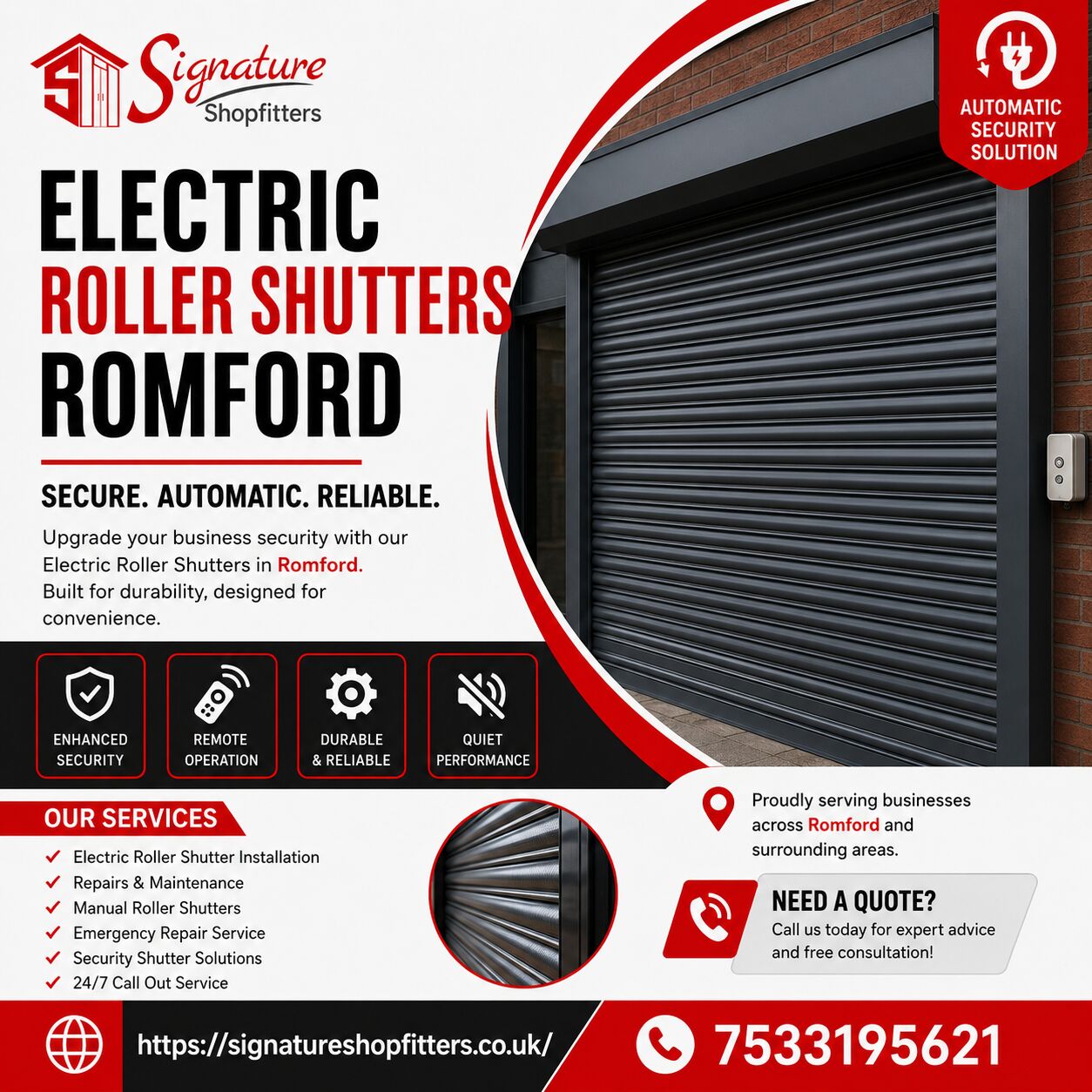 London, Construction, Electric Roller Shutters Romford