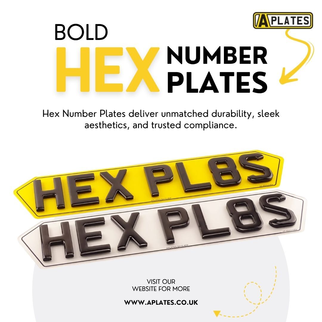 London, Auto Parts, Bold Hex Number Plates For Modern Vehicle Styling