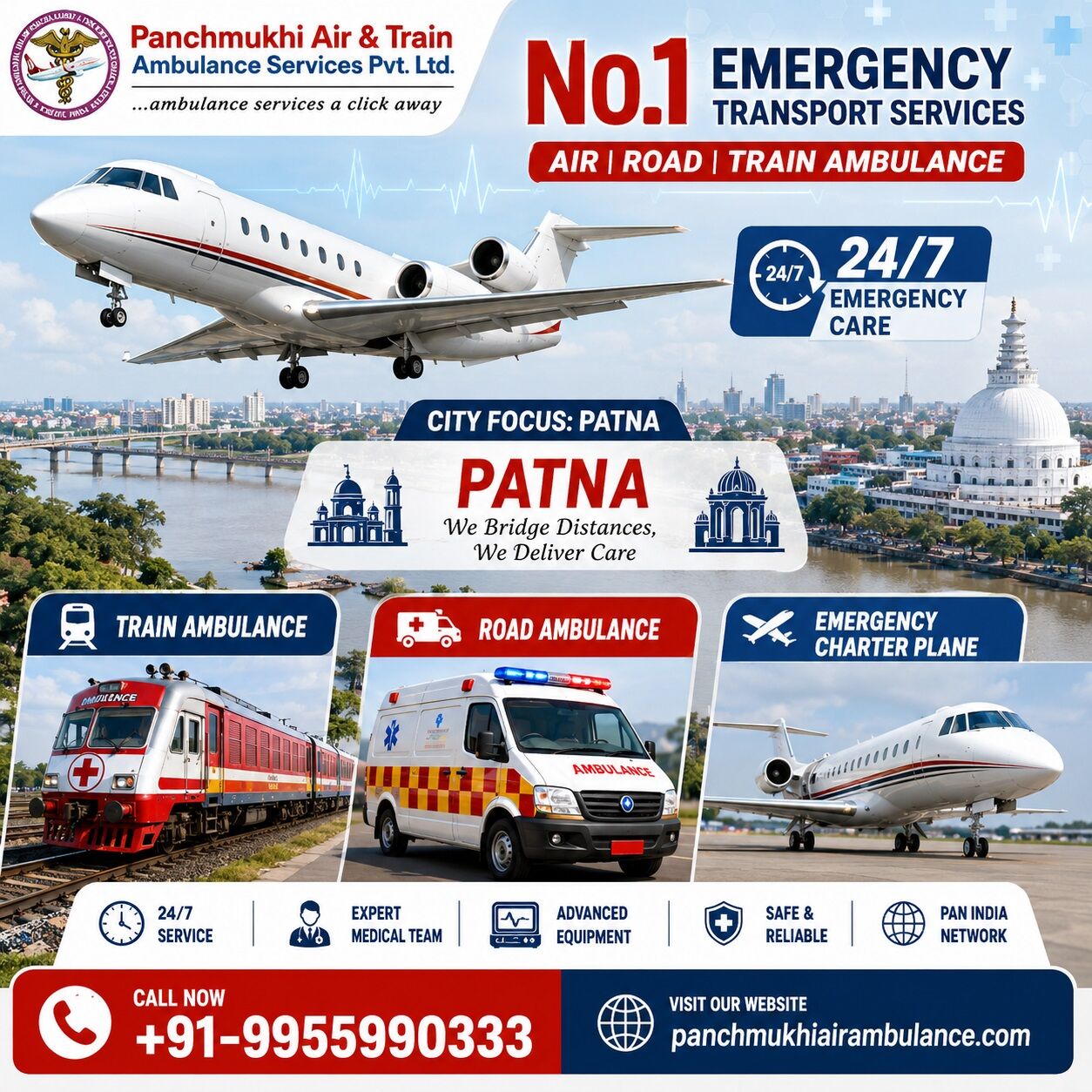 Mumbai, Health, Panchmukhi Emergency Air Ambulance In Patna- Unsurpassed Care And Support
