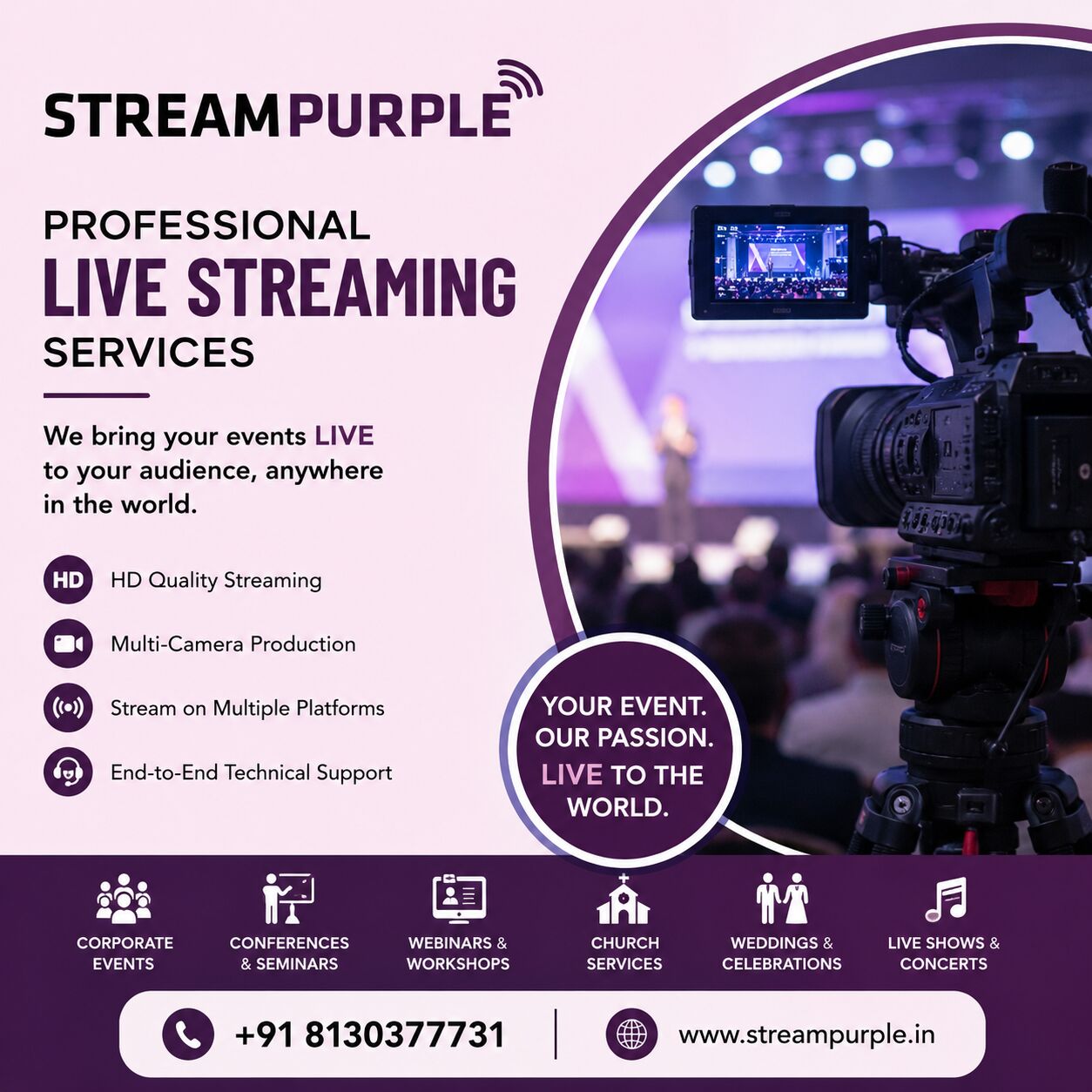Dwarka, Business, Bring Every Event Online With StreamPurple