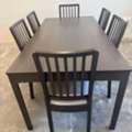 SAR 1900,  IKEA EKEDALEN Extendable Dining Table With 6 Chairs Dark Brown SET (180/240x90cm)