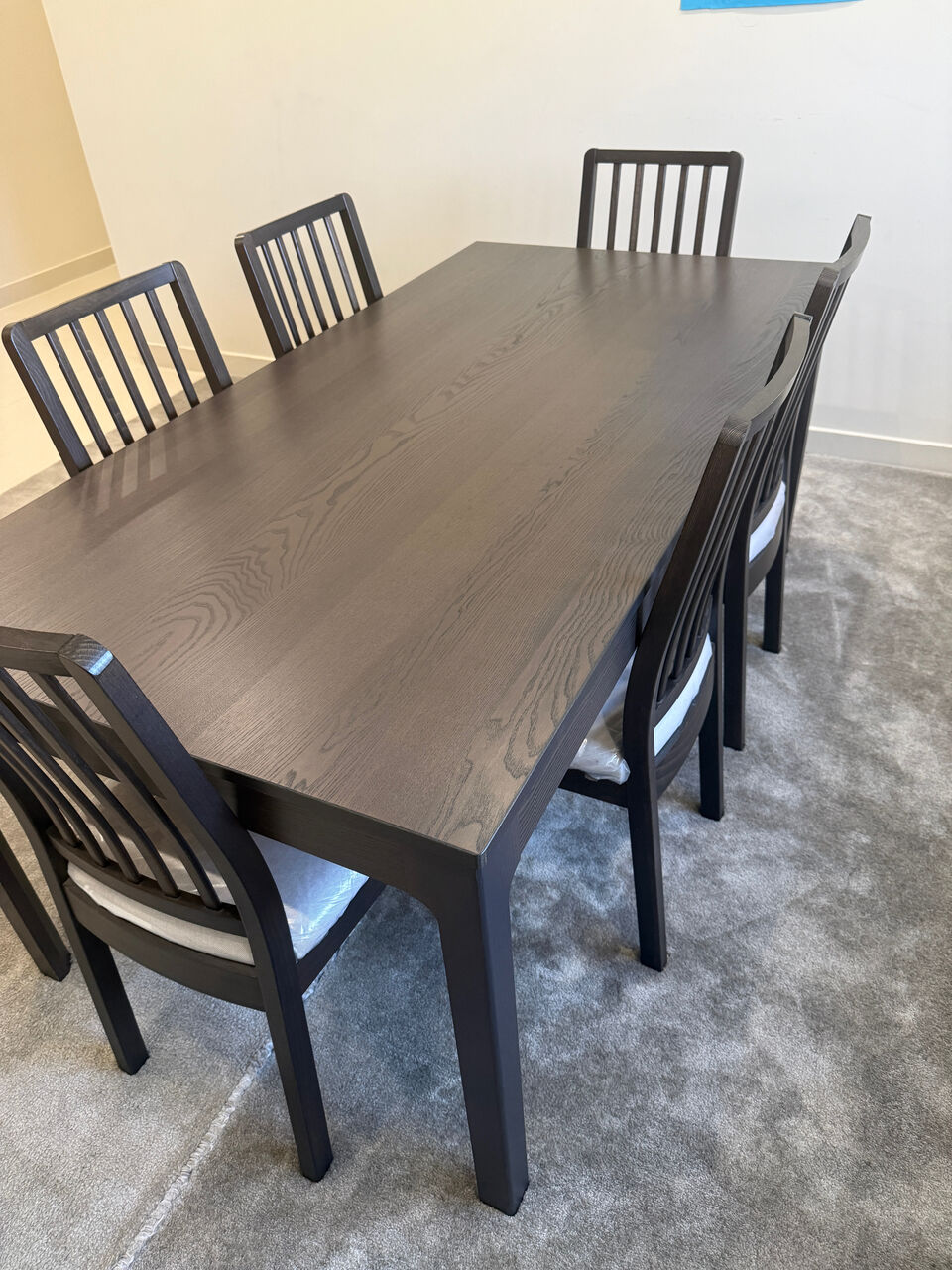 Al Nuzha, Furniture, SAR 1900,  IKEA EKEDALEN Extendable Dining Table With 6 Chairs Dark Brown SET (180/240x90cm)
