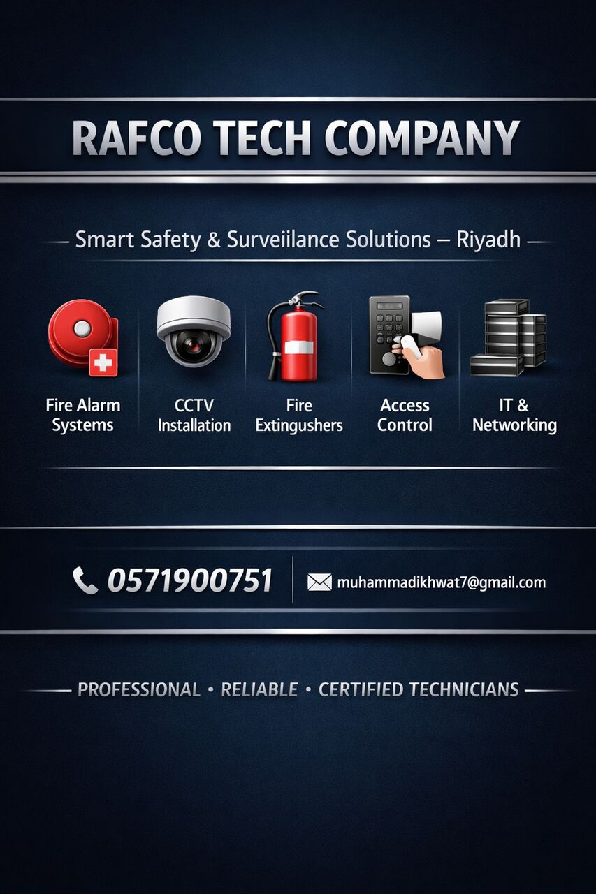 Riyadh, Technical, Fire Safety & ELV/CCTV Services &ndash; Available In Riyadh