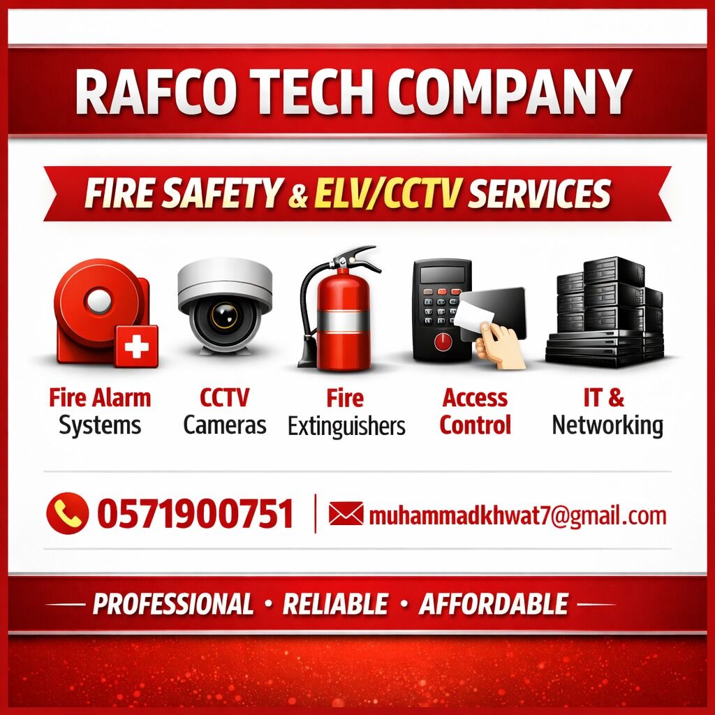 Riyadh, Technical, Fire Safety & ELV/CCTV Services &ndash; Available In Riyadh