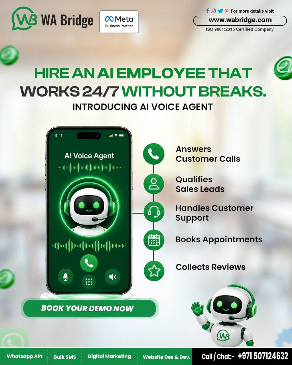 Dubai, Marketing, AI Voice Agent &ndash; Your 24/7 Virtual Employee - WABridge