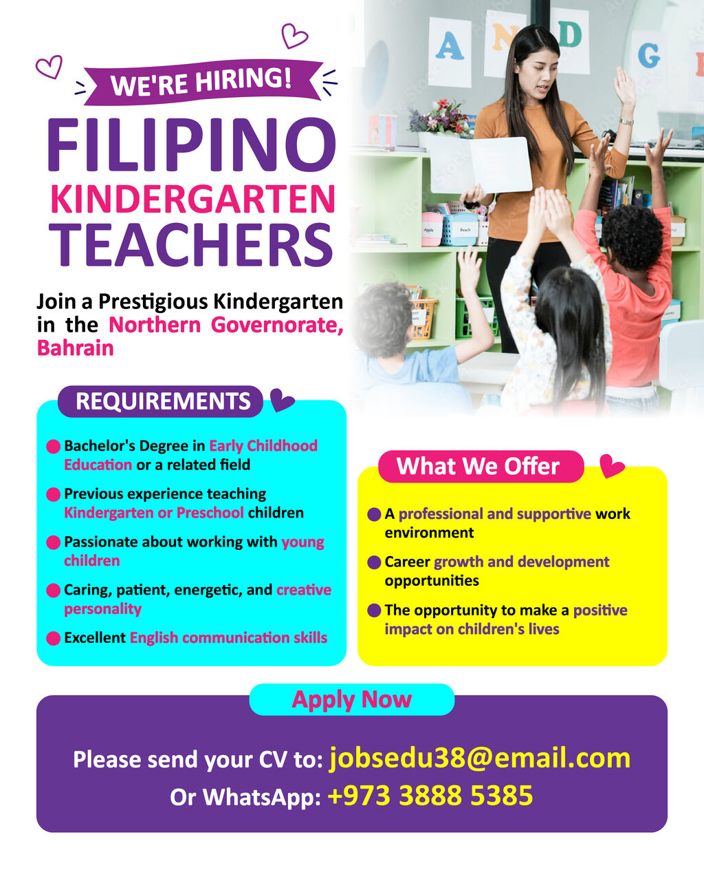 Saar, Jobs, **Experienced Filipino Kindergarten Teachers Wanted For A Prestigious Kindergarten In Saar