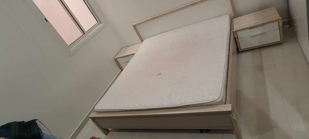 Al Aziziyah, Furniture, SAR 200,  BEDSET ::  Double Bed With Mattress , Two Side Tables And Wardrobe With Sliding Doors