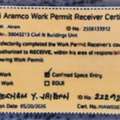 Aramco Certified Work Permit Receiver (WPR) &ndash; 8 Years Experience (Completed 2 WPR Cards)