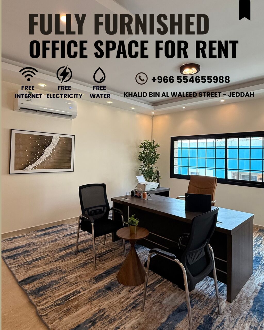 Jeddah, Offices, SAR 1950,  Premium Fully Furnished Office Spaces For Rent 0554655988
