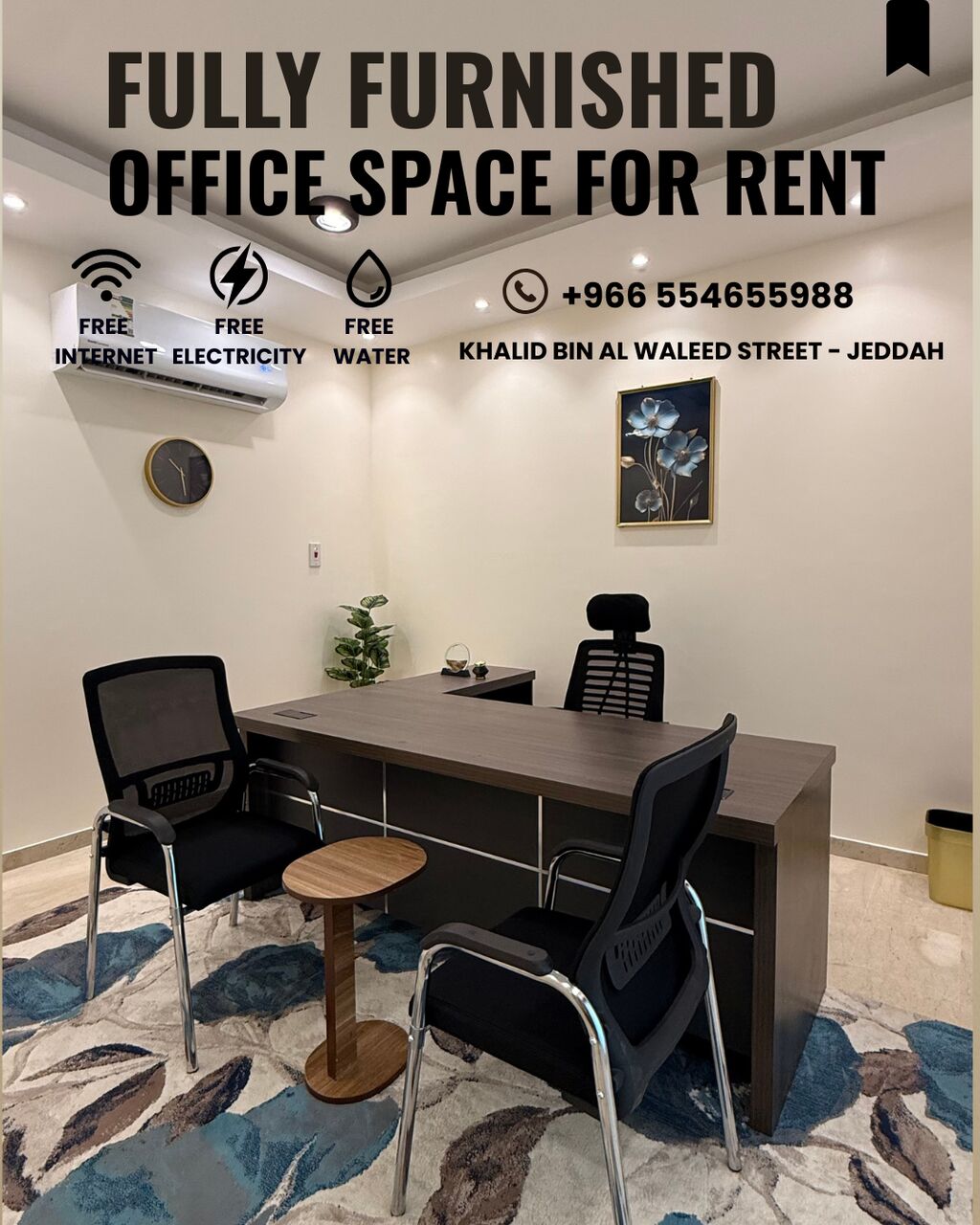 Jeddah, Offices, SAR 1950,  Premium Fully Furnished Office Spaces For Rent 0554655988
