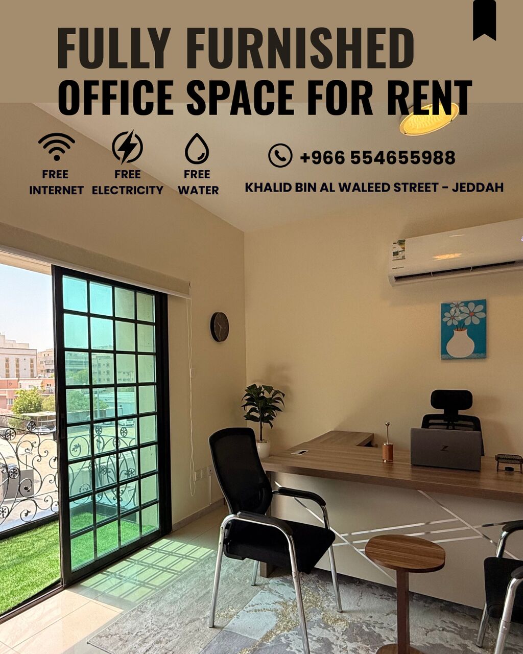 Jeddah, Offices, SAR 1950,  Premium Fully Furnished Office Spaces For Rent 0554655988