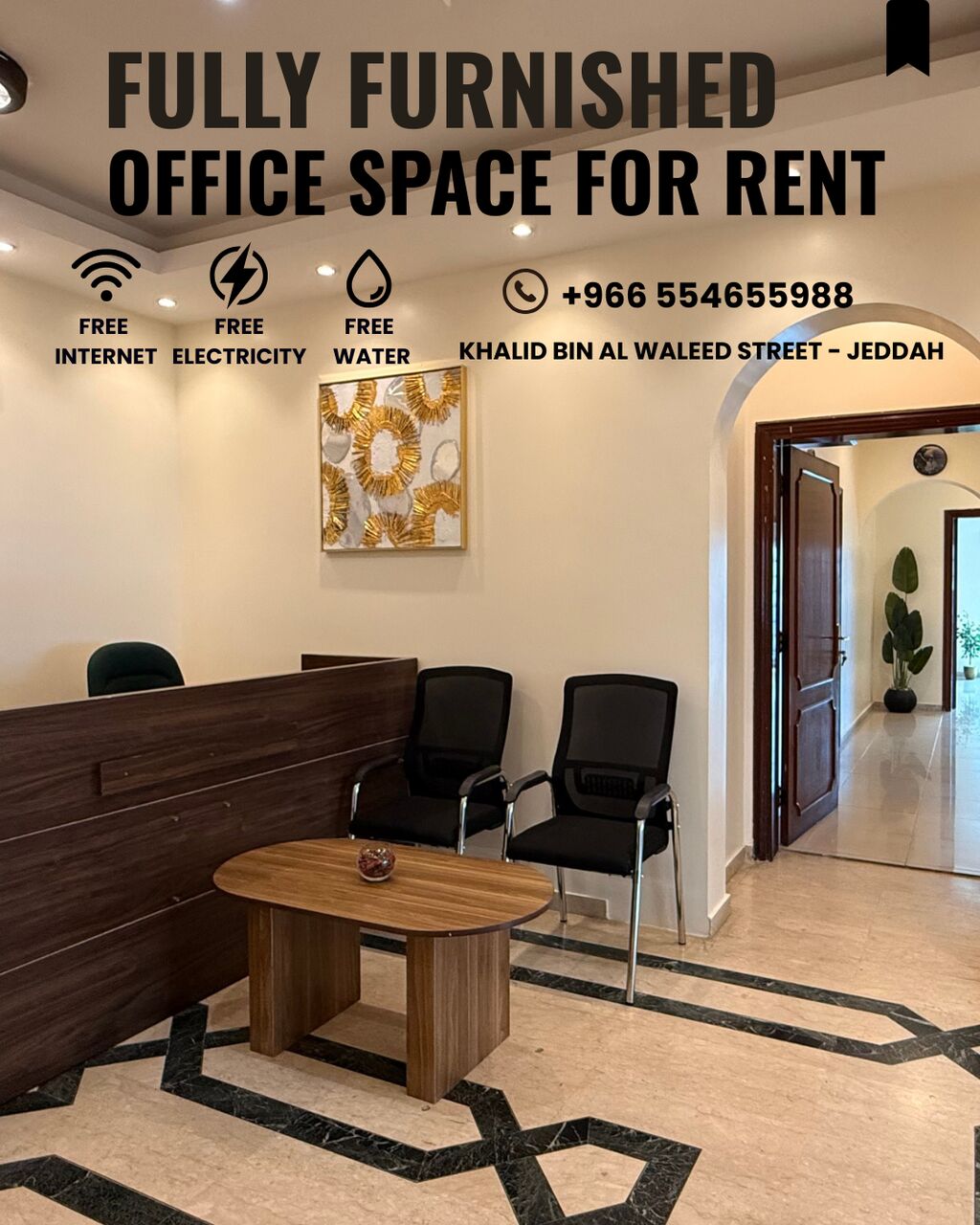 Jeddah, Offices, SAR 1950,  Premium Fully Furnished Office Spaces For Rent 0554655988