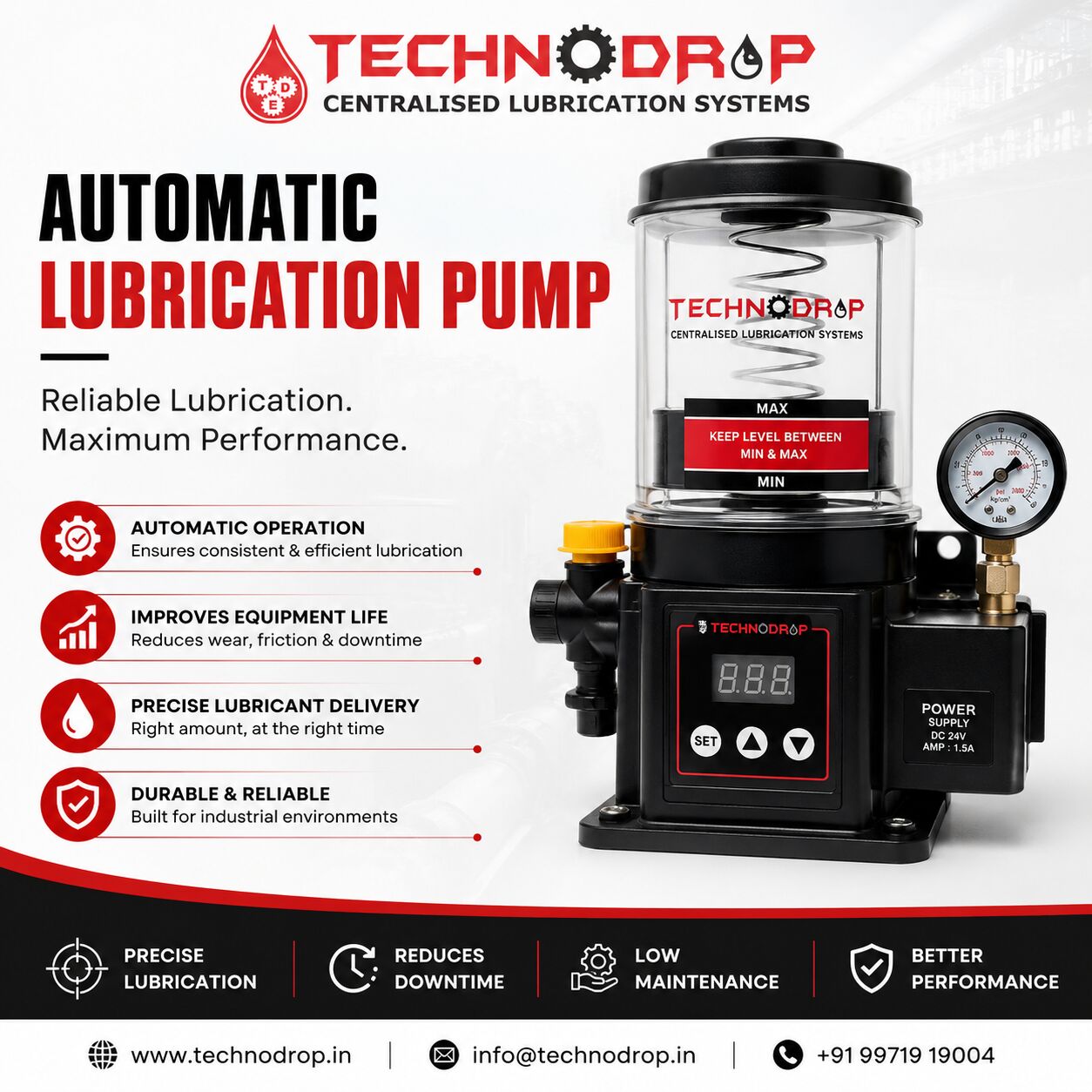 Faridabad, Machinery, Automatic Lubrication Pump For Reducing Downtime & Maintenance Costs