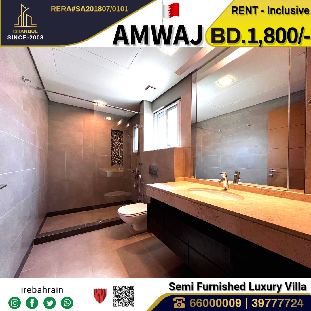 Amwaj Islands, Villas, BHD 1800,  Semi Furnished Luxury Villa For Rent In Amwaj Island