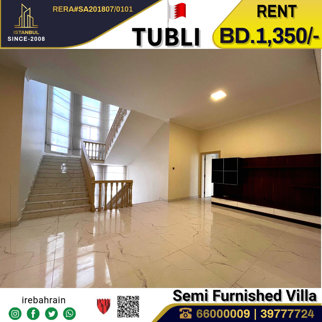 Tubli, Villas, BHD 1350,  Semi Furnished Luxury Villa For Rent In Tubli