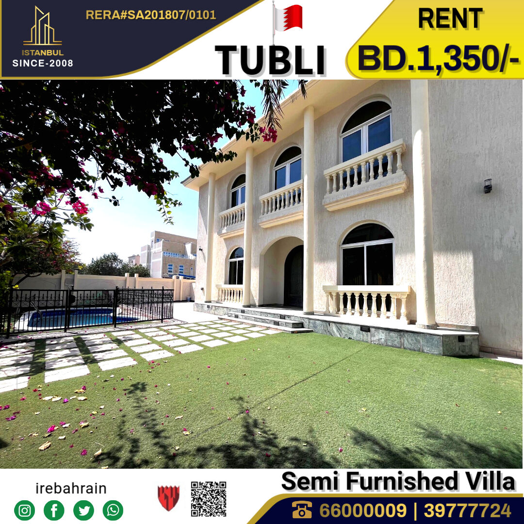Tubli, Villas, BHD 1350,  Semi Furnished Luxury Villa For Rent In Tubli