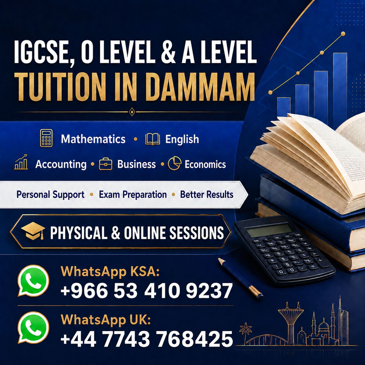 Dammam, Lessons Offered, IGCSE/A Level In Dammam &ndash; Math/Eng/Eco/BS/Accountancy