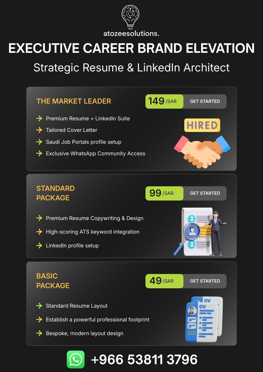 Riyadh, Technical, "Need A Professional Resume? Contact Us Now! 📄✨"