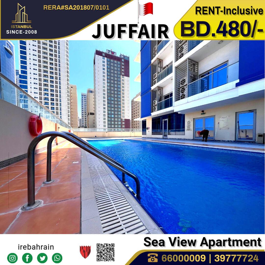 Juffair, Apartments, Flats, Houses & Villas, BHD 480/month,  Furnished,  2 BR,  Fully Furnished Luxurious Sea View Apartment For Rent In Juffair