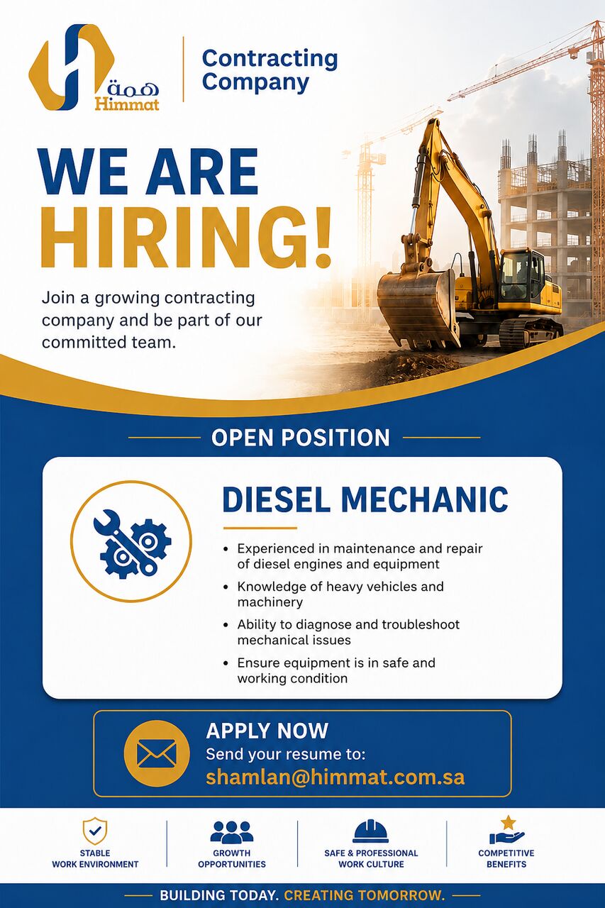 Jubail, Jobs, Diesel Mechanic