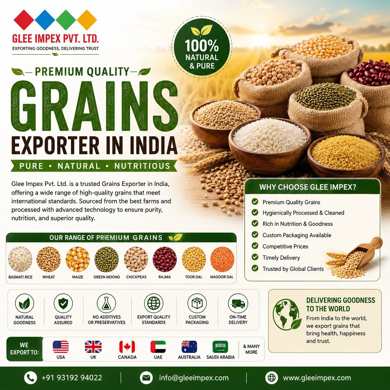 Mumbai, Food, Trusted Exporter In India For Premium Grains & Agro Products | GLEE IMPEX