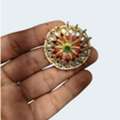 INR 129,  Traditional Kundan Statement Ring With Meenakari & Pearl Border
