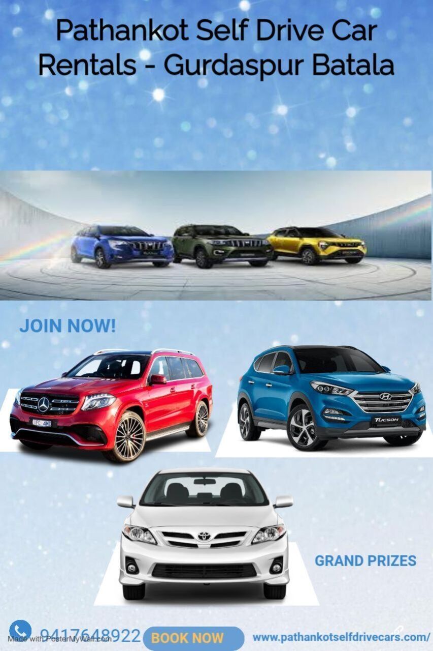 Chandigarh, Travel, Self Drive Car Rental Pathankot Gurdaspur Dasuya And Mukerian Punjab
