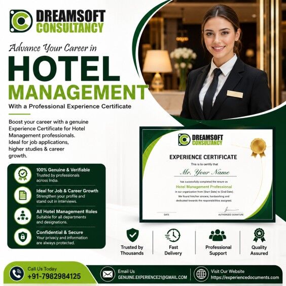 New Delhi, Legal, Professional Hotel Management Experience Certificate For Career Growth