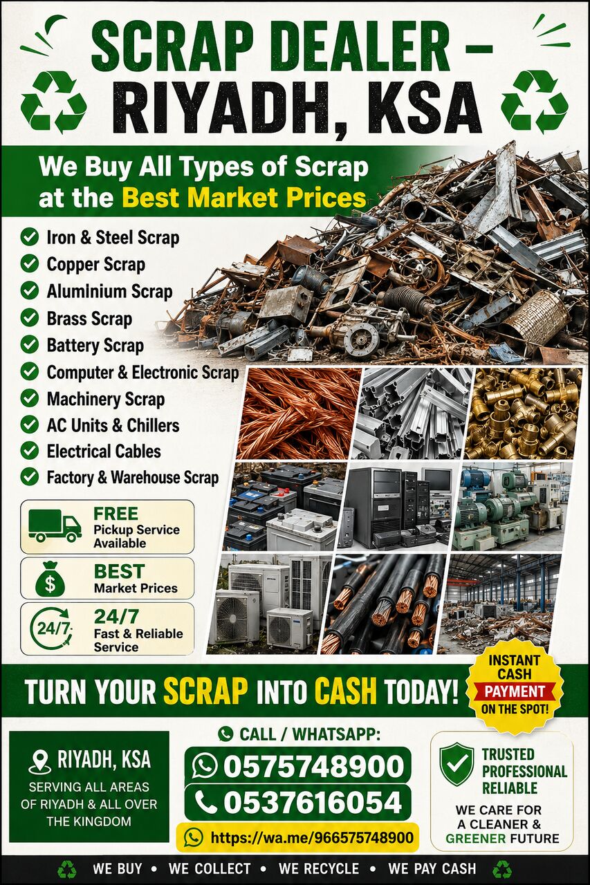 Al Kharj, Items Wanted, Metal Scraps Buyer Riyadh Scraps Dealer Contact 0575748900
