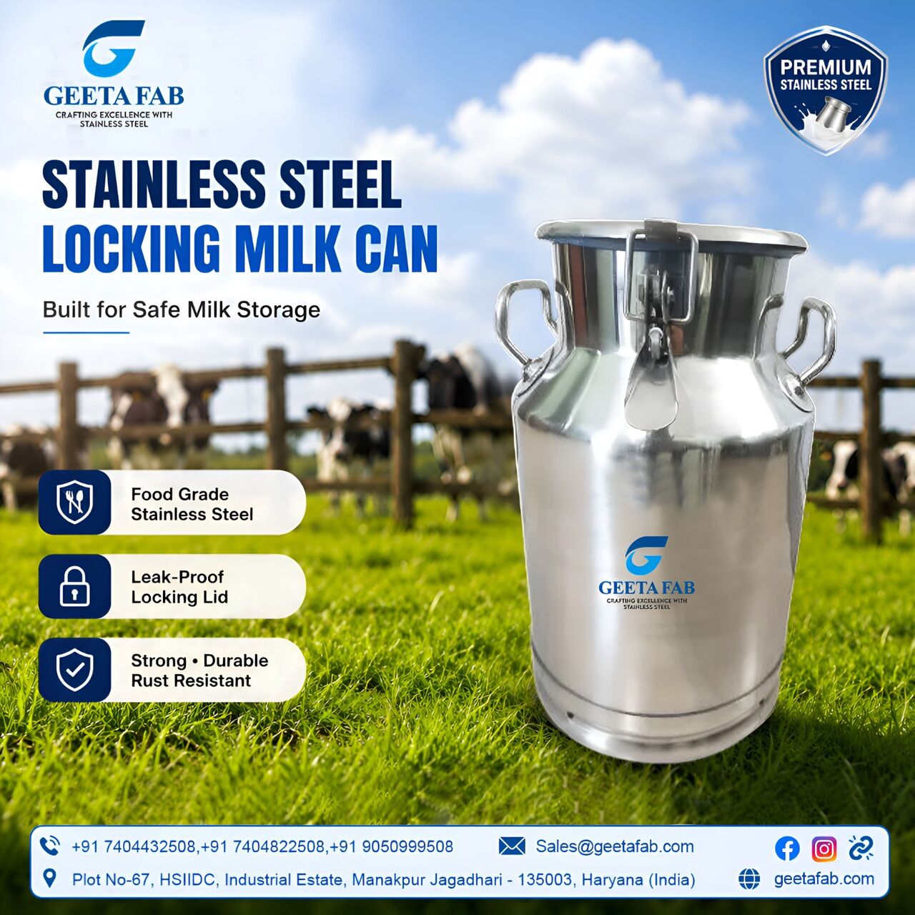 Cape Town, Food, ZAR 15,  Premium 10-50Ltr Milk Cans | Industrial Grade Milk Can Manufacturers