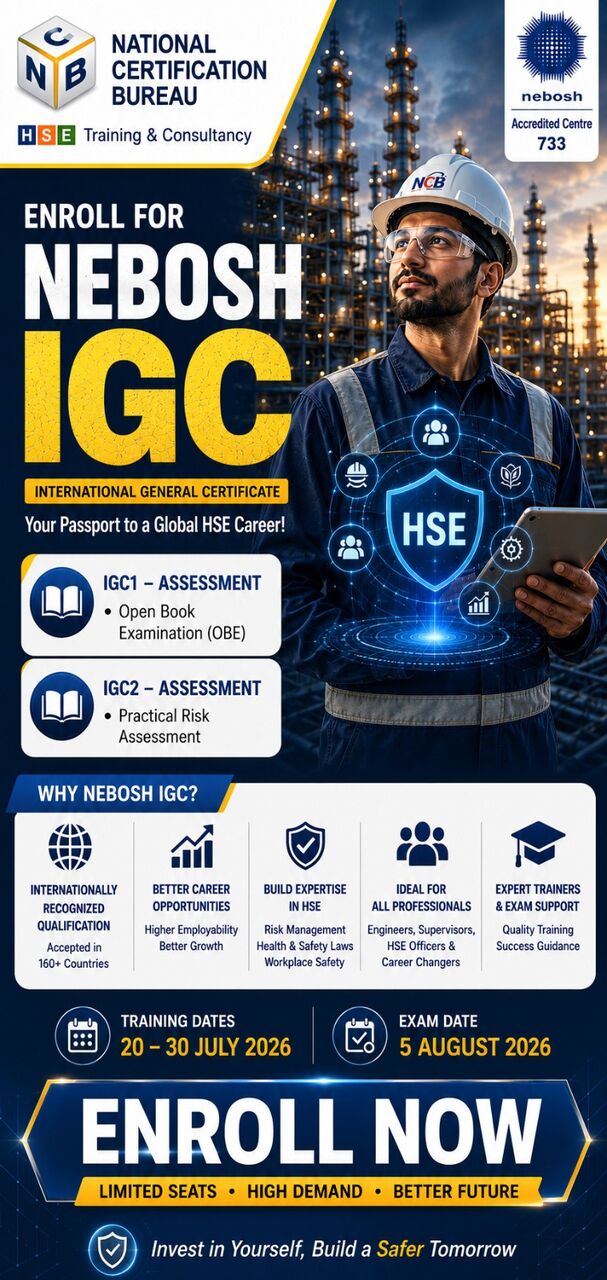 Fahaheel, Training, NEBOSH IGC Online Training | National Certification Bureau (NCB)