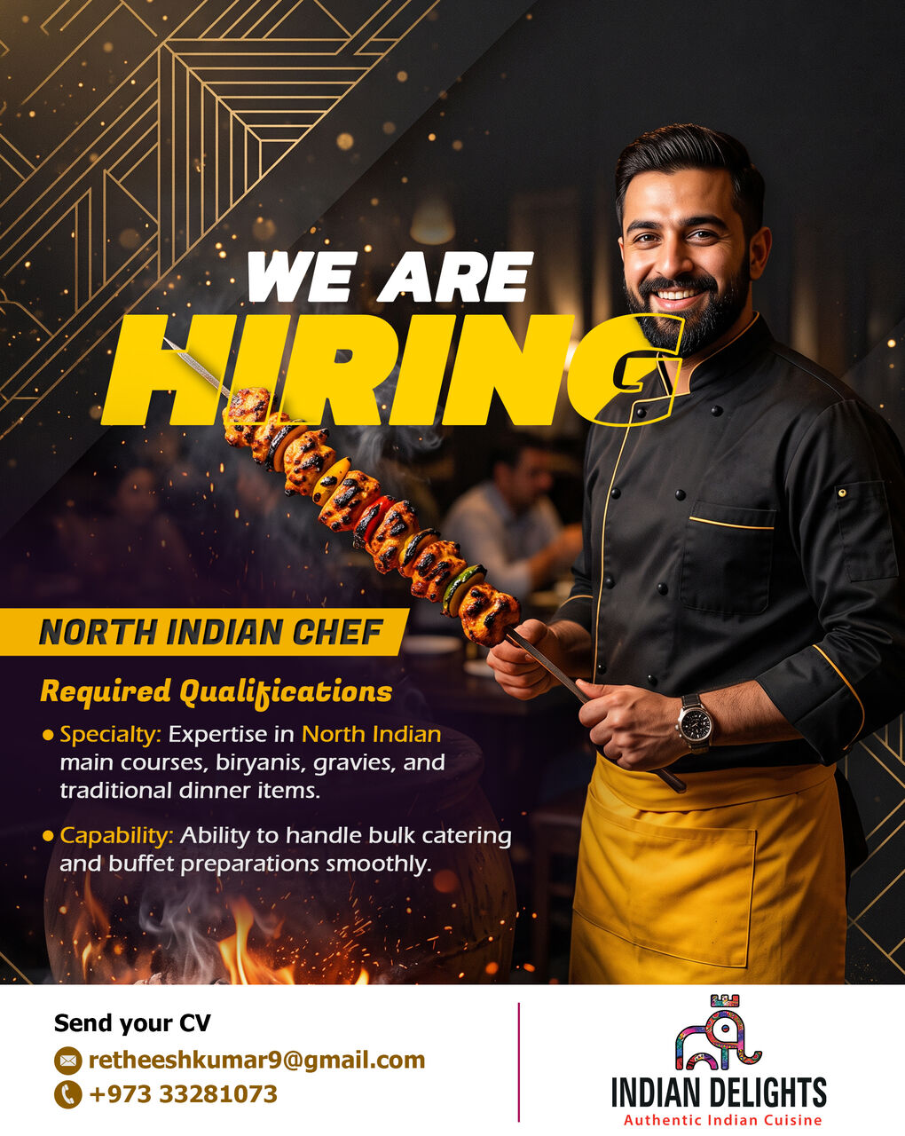 Salmaniya, Jobs, ****** Hiring: North Indian Chef Needed Urgently! ******