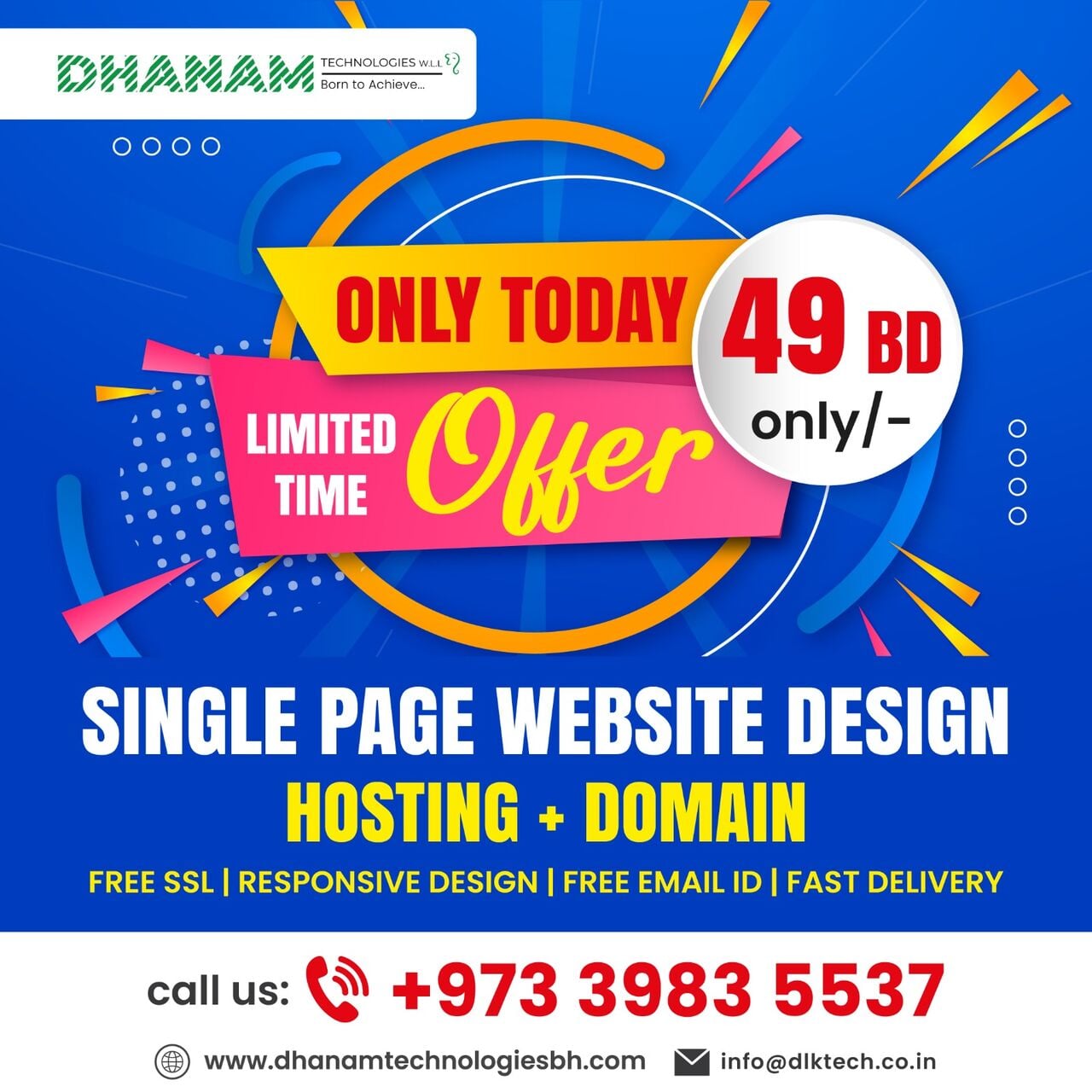 Manama, Marketing, Today Offer-SINGLE PAGE WEBSITE DESIGN IN BAHRAIN &ndash; ONLY 49 BD