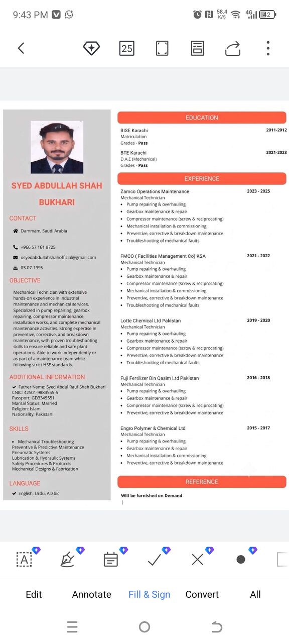 Dammam, Job Seekers, Mechanical Technician