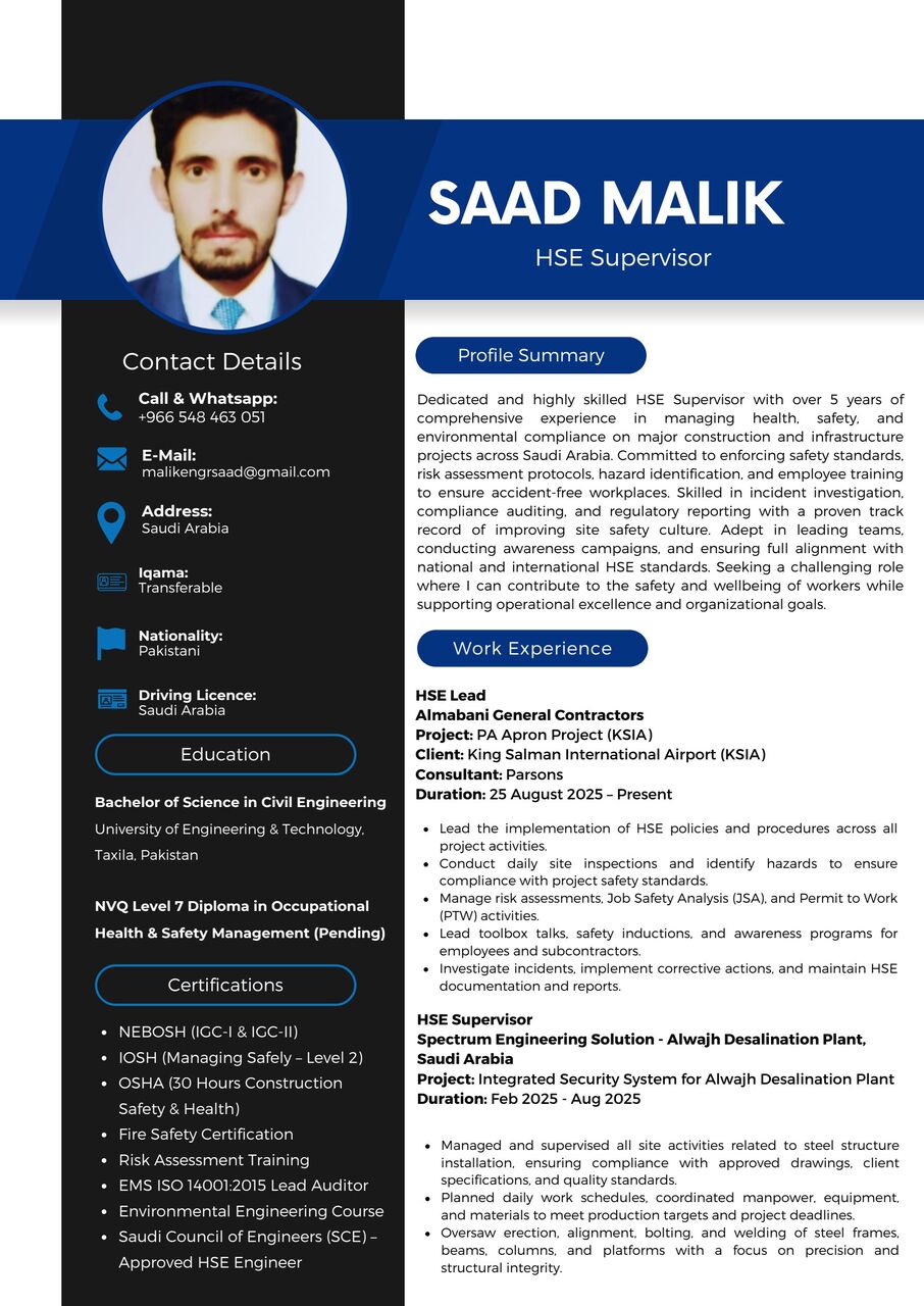 Riyadh, Job Seekers, Hse Supervisor