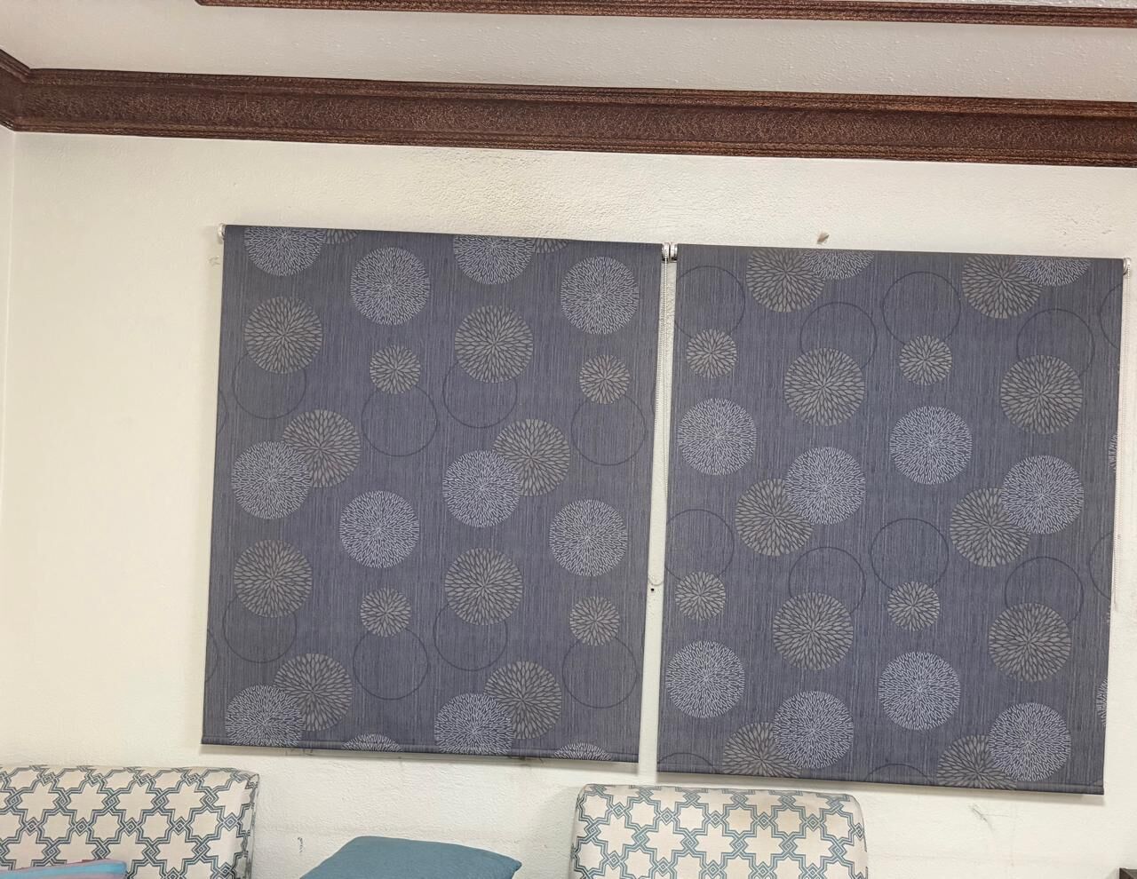 Al Muruj, Household Items, SAR 45,  Beautiful Blue Rose Print Floral Roller Blinds