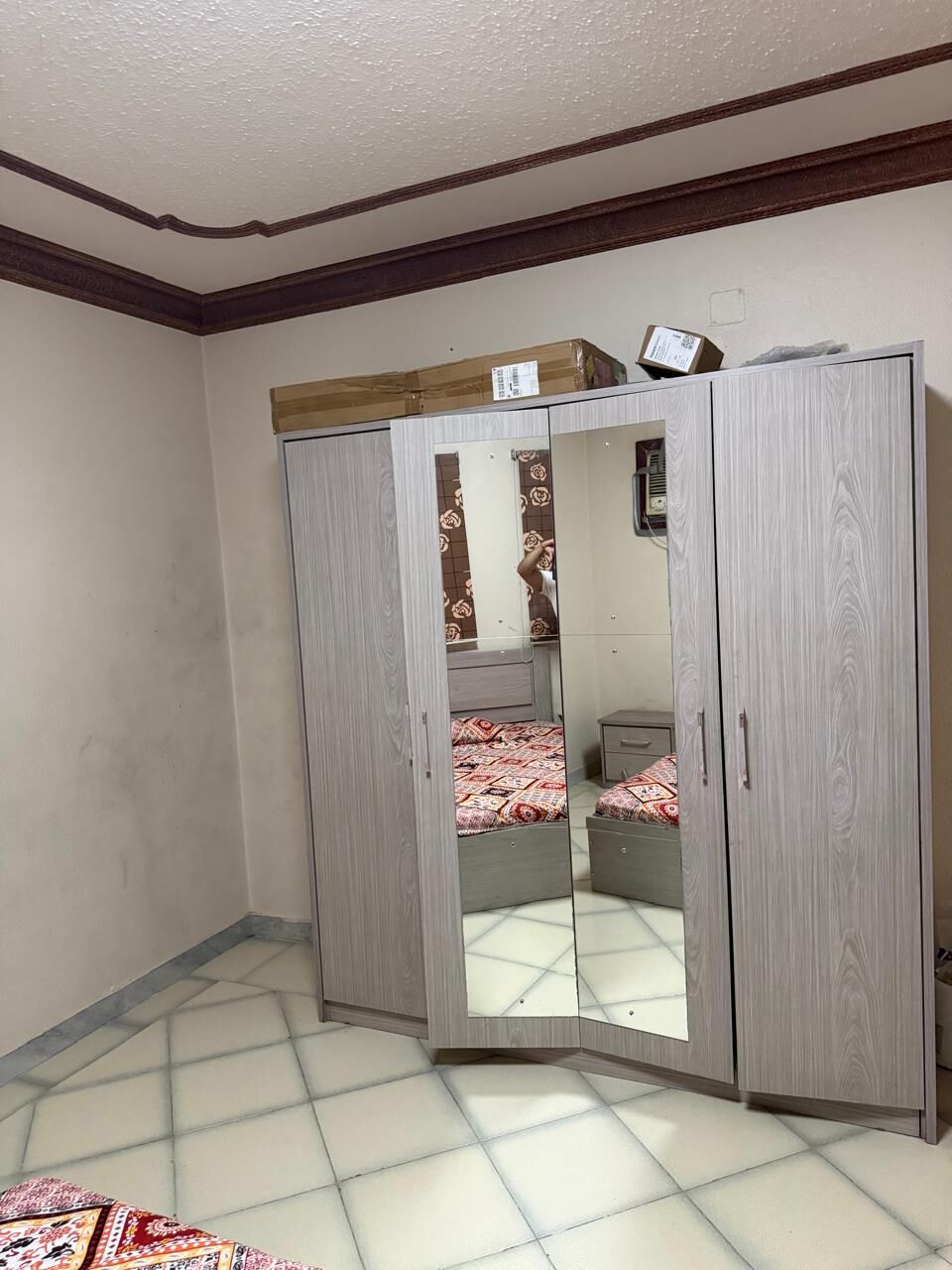 Al Muruj, Furniture, SAR 699,  🚪 3-Door Wardrobe For Sale - Cupboard With Hangers & Shelves