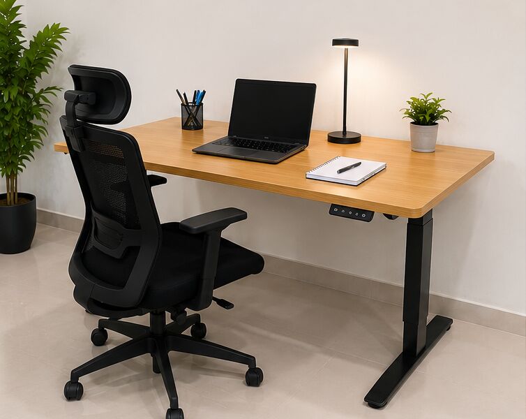 Riyadh, Furniture, SAR 750,  Electric Height Adjustable Office Desk + Ergonomic Office Chair