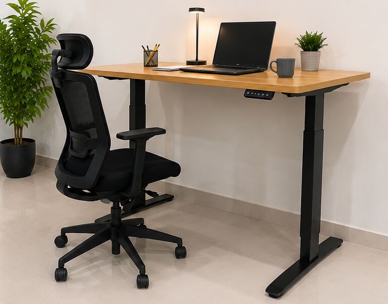 Riyadh, Furniture, SAR 750,  Electric Height Adjustable Office Desk + Ergonomic Office Chair